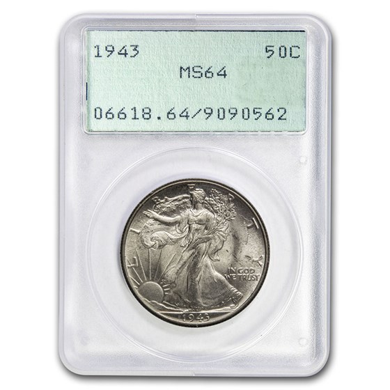 1943 Walking Liberty Half Dollar MS-64 PCGS (OGH) 1943 Walking Liberty Half Dollar MS-64 PCGS (OGH)